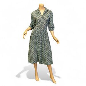 Vintage Late 1940s / Early 1950s Shelton Stroller Fit & Flare Dress – Size 18